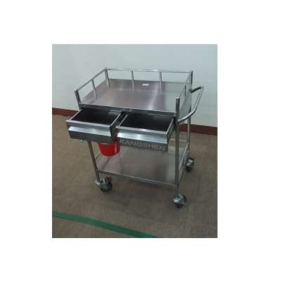 Hospital medical equipment steel trolley cart with drawers and wheel