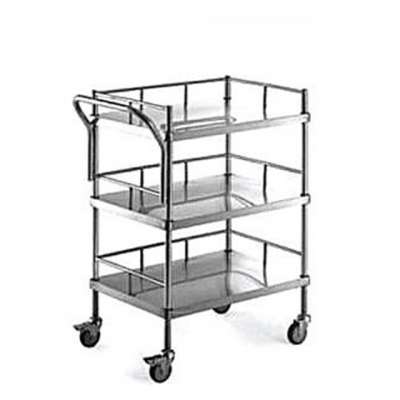 Useful hospital crash cart medical trolley for treatment trolley with double drawer